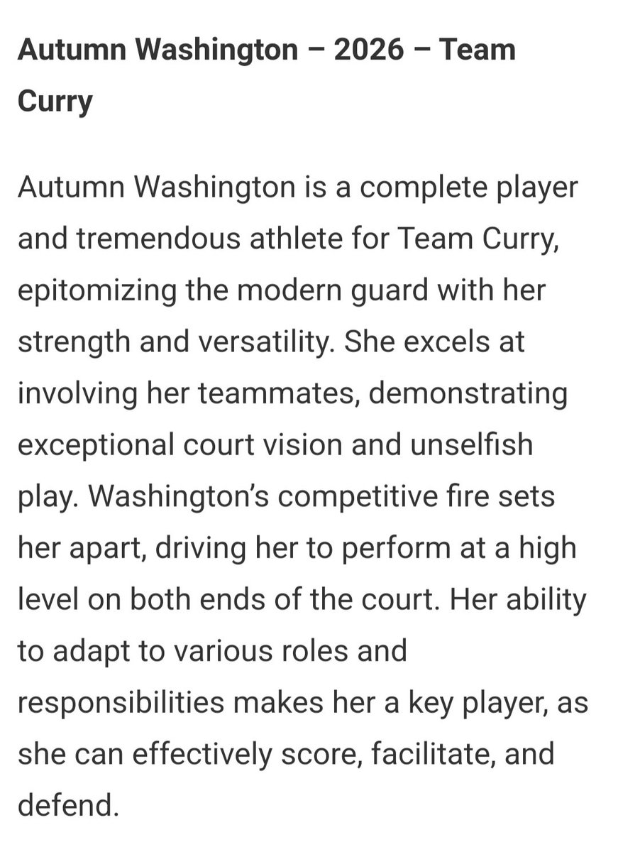 Thank you for the evaluation, @JrAllStarBB! #Alwaysworking #D1Bound #CurryGirl