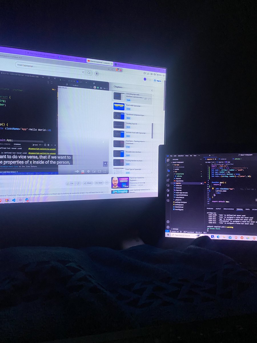 _peterokafor's tweet image. Day 2 of Learning React Typescript
So I learnt how to use Functions and call functions,Create arrays and object types in typescript
I also learnt how to use props
#30datsoftyoescript #typescript #reacttypescript #30daysofcode #100daysofcode #AIイラスト #Altcoins…