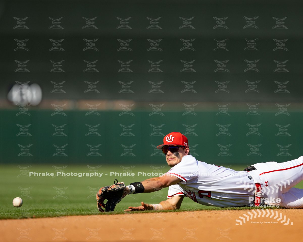 Short Stop Core Jackson (10) of the Utah Utes attempts to field a ball during a PAC-12 Tournament game against the Oregon Ducks on May 22, 2024 at Scottsdale Stadium in Scottsdale, Arizona. (Freek Bouw/Four Seam Images) #pac12bsbtournament #pac12bsb @Corejackson32 @UtahUtesBall