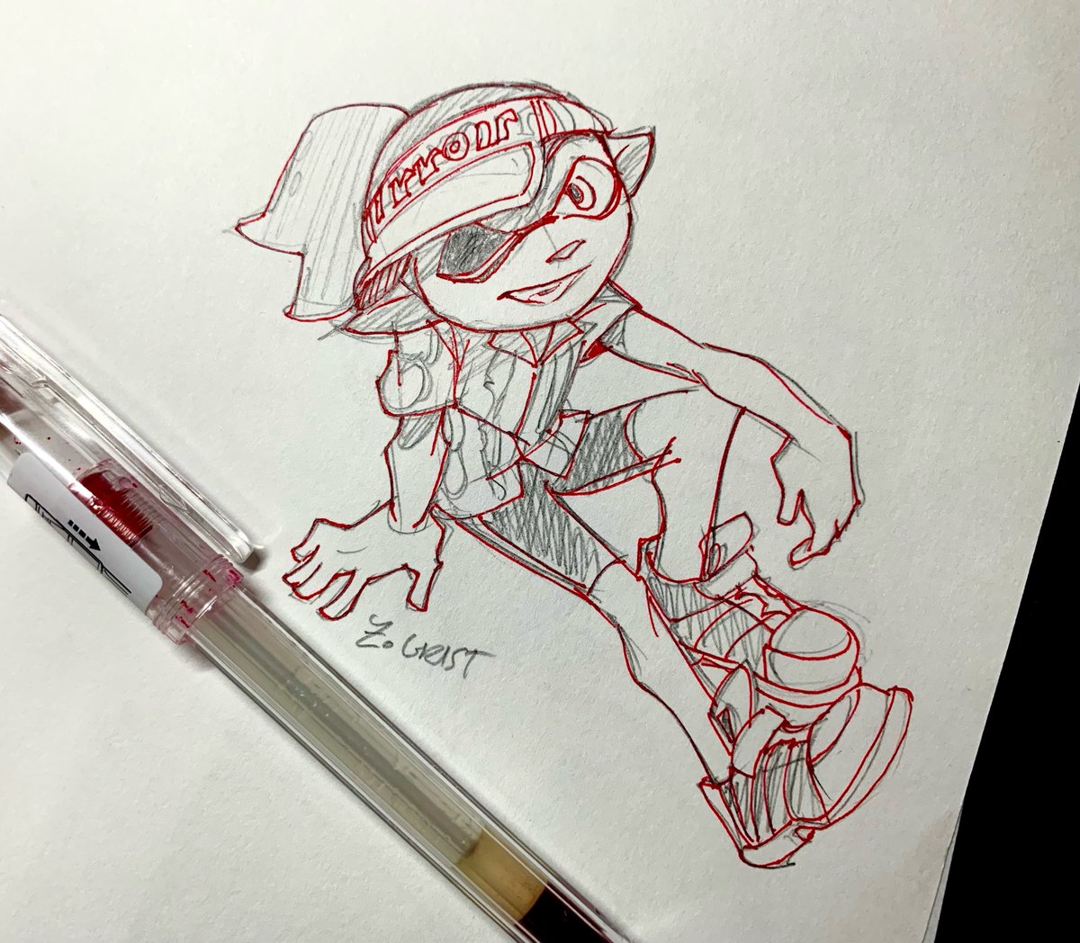 Sketch Commission of Aloha from #Splatoon for Ite on Ko-fi 
Commission are open: ko-fi.com/z_grist/commis…