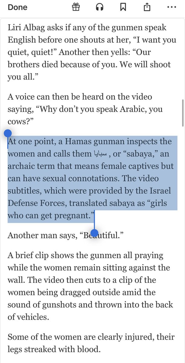 This is an irresponsible paragraph by @shira_rubin in the @washingtonpost. The Arabic word “sabaya” doesn’t have sexual connotations. This is playing on racist and orientalist tropes about Arabs and Muslims. Relying on the fabricated IDF “translation” of the word isn’t journalism