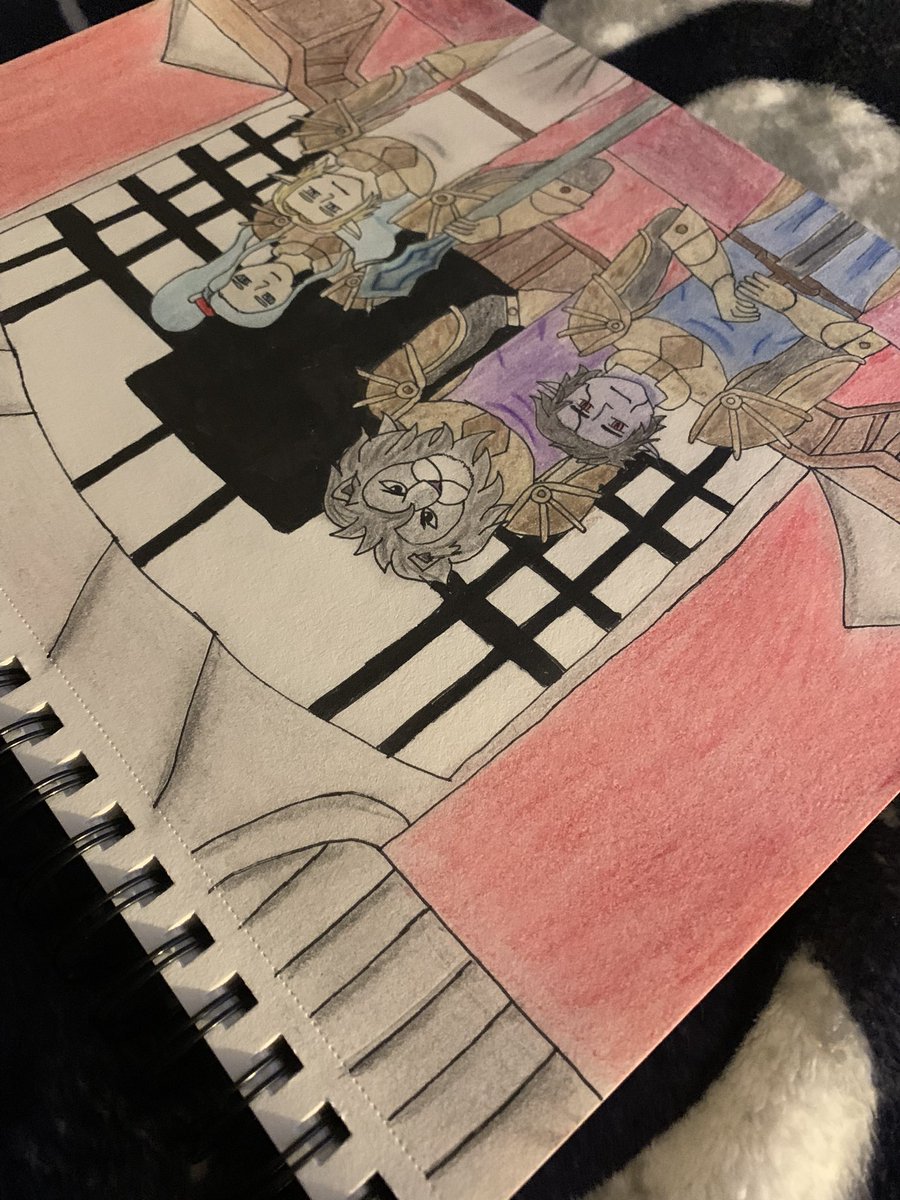 Bri1999_'s tweet photo. They’re the villains.. duh.
.
BBEG’s from a previous Campaign. 
.
#DnD #DungeonsAndDragons #FinalFantasy #Sketch #Art #FinalFantasyTactics #Tactics #Loffrey #Clementine #Valmafra #Folmav #Drow #HighElf #Leonin #Human #BBEG #ArtistsofTwitter https://t.co/HLKnWj29Yn