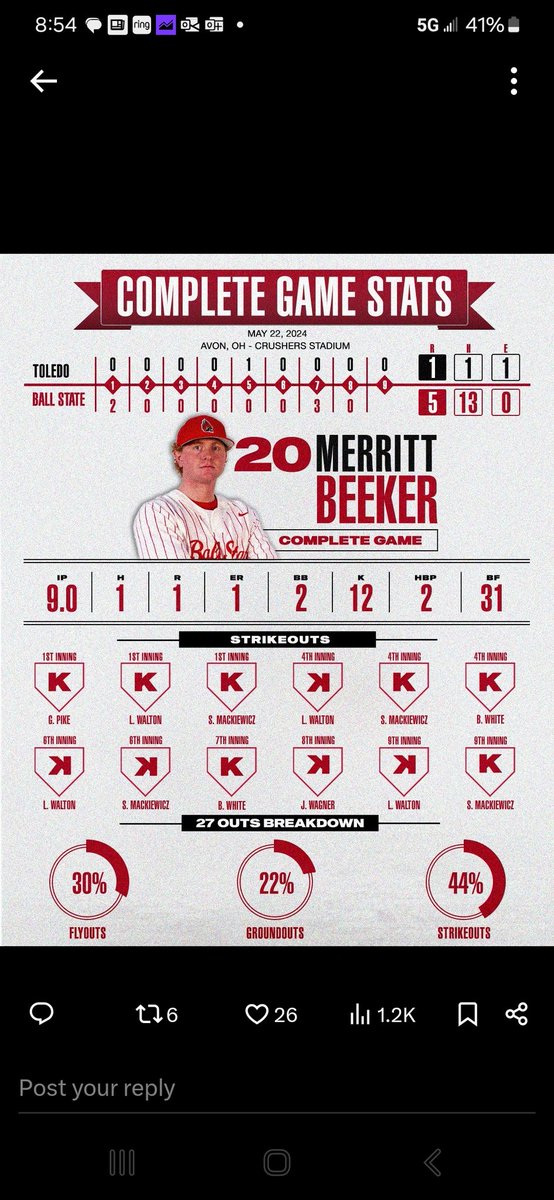 JMPBanker's tweet photo. @BallStateBB An incredible performance today resulting in a Cardinals victory! https://t.co/QdSk3VWdCf