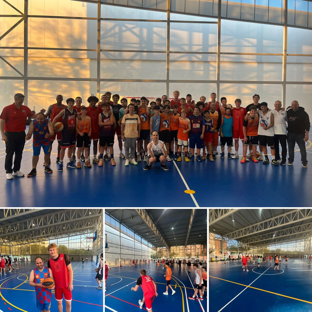 WashUBasketball's tweet photo. Incredible opportunity to ‘share the game’ as our team conducted a clinic tonight in Mataro, Spain @cbboetmaresme.  #OneFist https://t.co/ltM2SKAVHs