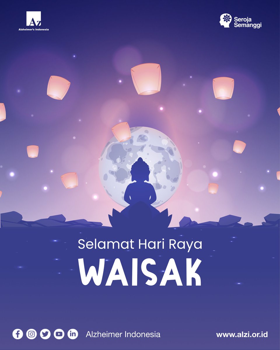 alzi_indonesia's tweet photo. Selamat memperingati hari raya Waisak, Sahabat ALZI!
Semoga cahaya Buddha menerangi jalan menuju kedamaian dan kebahagiaan bagi Sahabat ALZI yang merayakan ☺️🕊️
#BersamaALZI #ALZI #AlzheimerIndonesia #SerojaSemanggi #JanganMaklumDenganPikun https://t.co/0wv4nPkqaL
