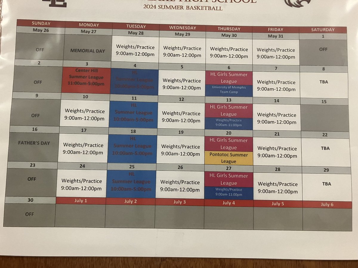 Schedule for the summer <a href="/Horn_Lake_MBB/">Horn Lake Men’s Basketball</a> <a href="/Vontourick/">Chico</a> <a href="/coachmealer/">Newton Mealer 🏀</a> <a href="/CoachJordan_EC/">Jordan Whittington</a> <a href="/Only1CoachDell/">Dell Cannon</a>