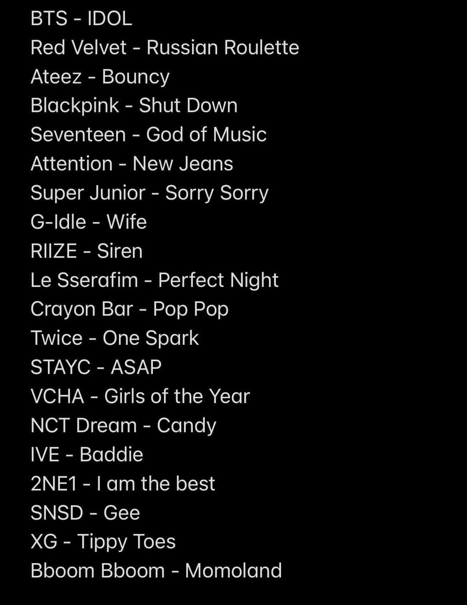 KpopUpMN's tweet photo. Kpop Market RPD Song List Part 2

(List may be subject to change or updates) https://t.co/dOLiPA16CY