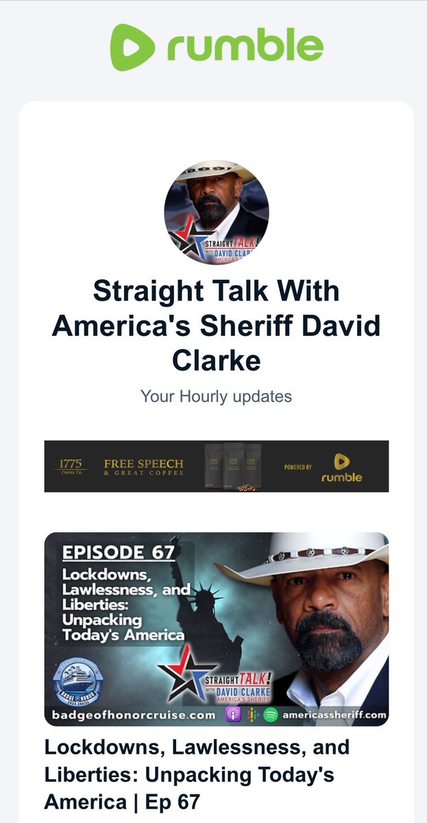 Have you Rumbled with us for this week’s newest episode of Straight Talk with America’s Sheriff David Clarke? Listen here or wherever you download podcasts: rumble.com/v4wd14h-lockdo…
