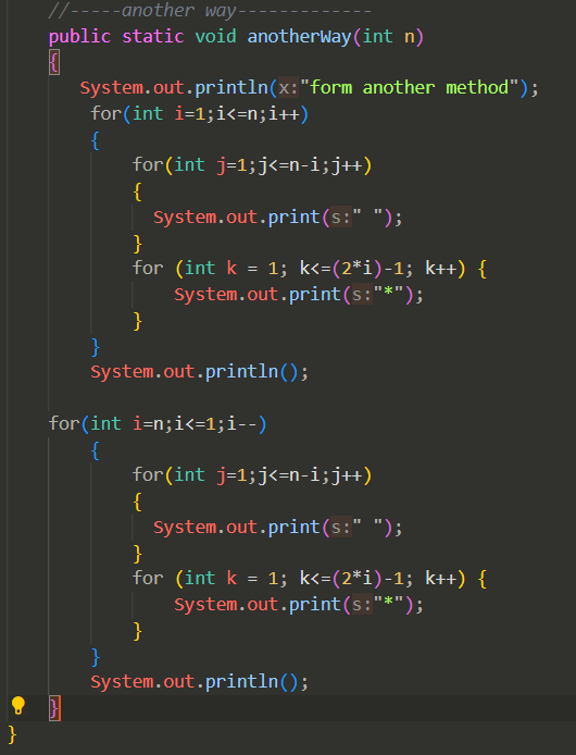 ChaitanyaJ92's tweet photo. Just implemented a diamond pattern program in Java! 🖥️✨ Practicing my skills with nested loops and pattern designs. 🌟
#Java #Programming  #LearnToCode #100DaysOfCode #JavaProgramming #Coding  #Code #Programmer #DevCommunity  #CodeLife #PatternProgramming #CodingPractice https://t.co/lKEYoUUq55
