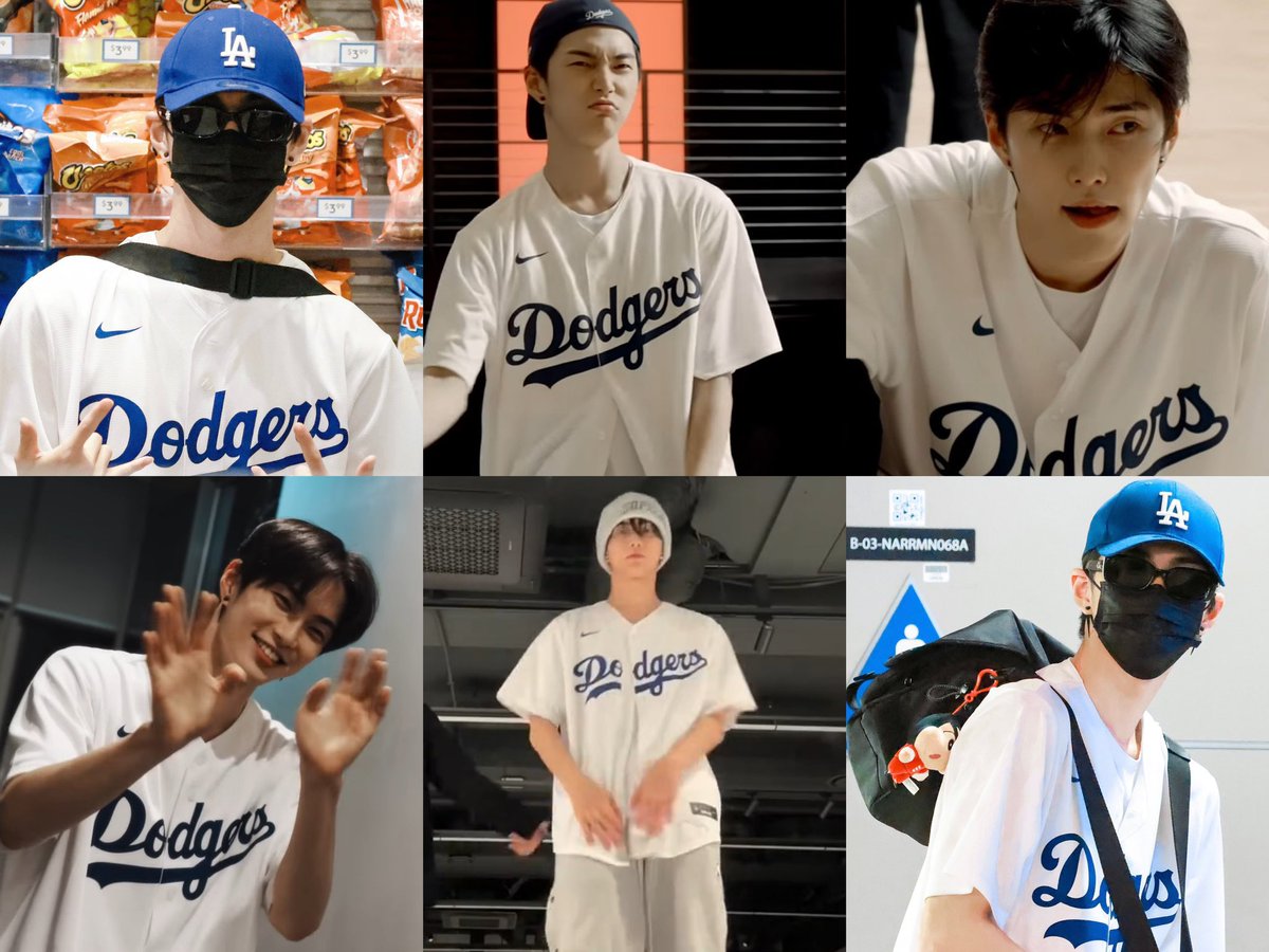 nianshii's tweet image. seunghan in a dodgers jersey