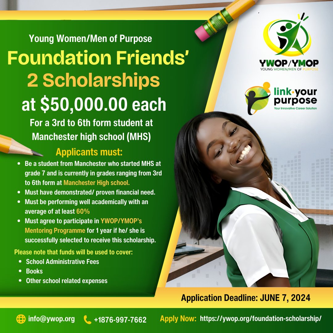 YWOPYMOP's tweet photo. Exciting news! The Foundation Friends Scholarship is now open for applications. Don’t miss this incredible opportunity to receive support for your educational journey. Apply now and take the next step towards achieving your dreams! https://t.co/TbZshSLtHe
