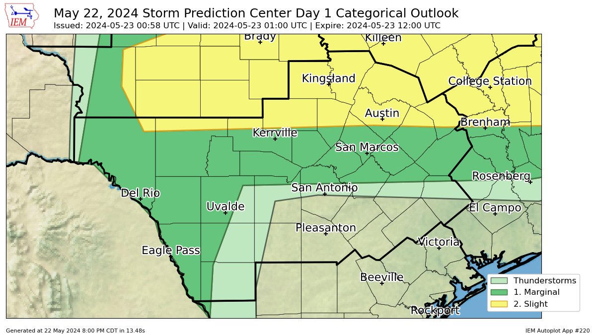 Here's the updated severe weather outlook for the rest of this evening. #kvue #atxwx