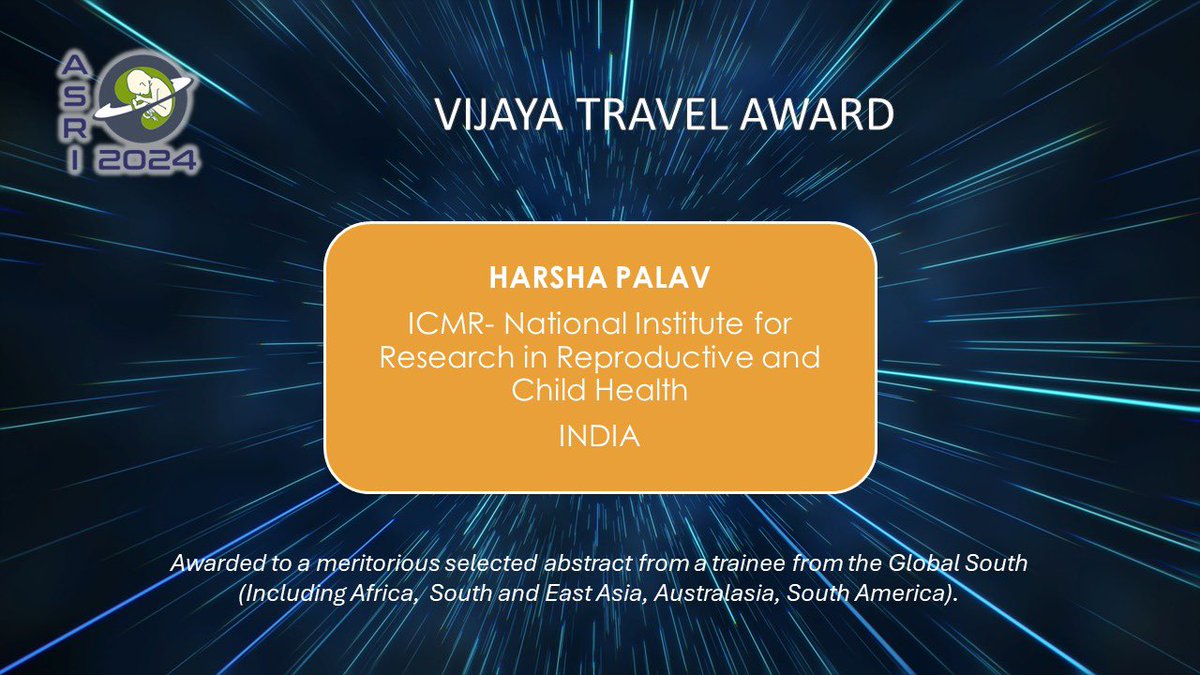The first annual Vijaya travel award goes to… Harsha Palav!! #ASRI2024