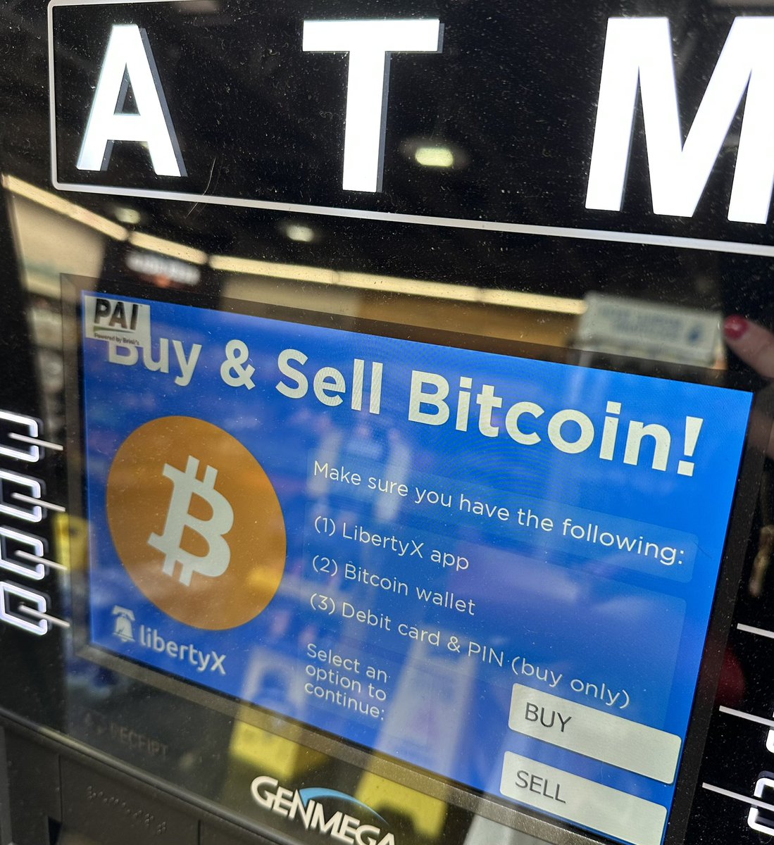 I live in a small town in Ohio. We have exactly 1 gas station in our town (it was the talk of the town for weeks when they were building it.) In that gas station is now an ATM that buys and sells bitcoin.
