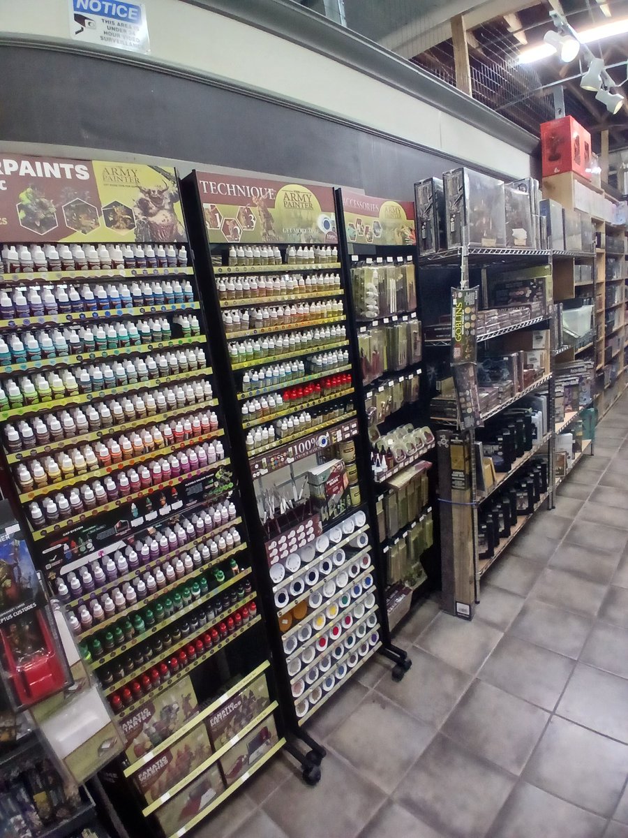 Yes, we carry Army Painter products at the shop. A few of them. #shoptalk