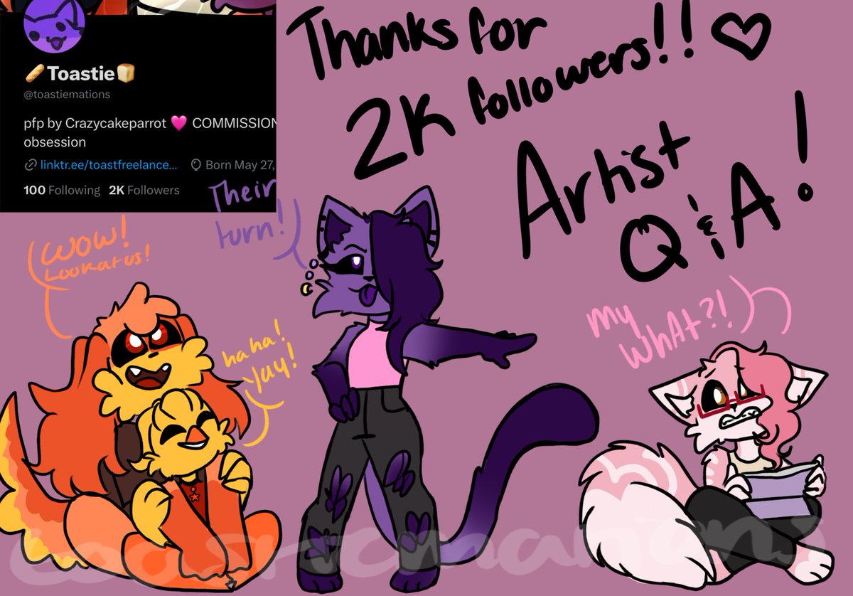 🩷🎉Thank you for 2K🎉🩷 - Artist Q&A time!! Ask me anything below! And if I'm comfortable with it I'll share!! - 👇🏼🎉Comment Below🎉👇🏼