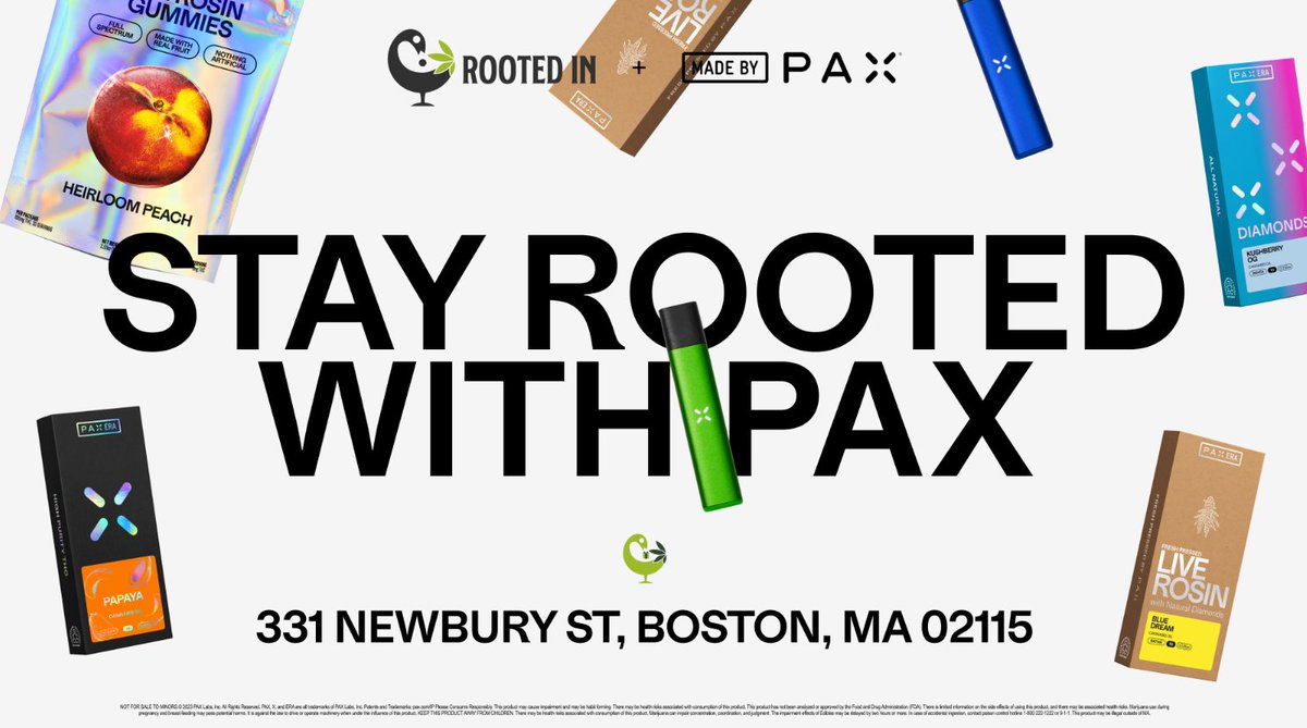 Stop by Rooted in today to hang out with <a href="/madebyPAX/">PAXvapor</a>   from 12- 3pm🥳See you there!
