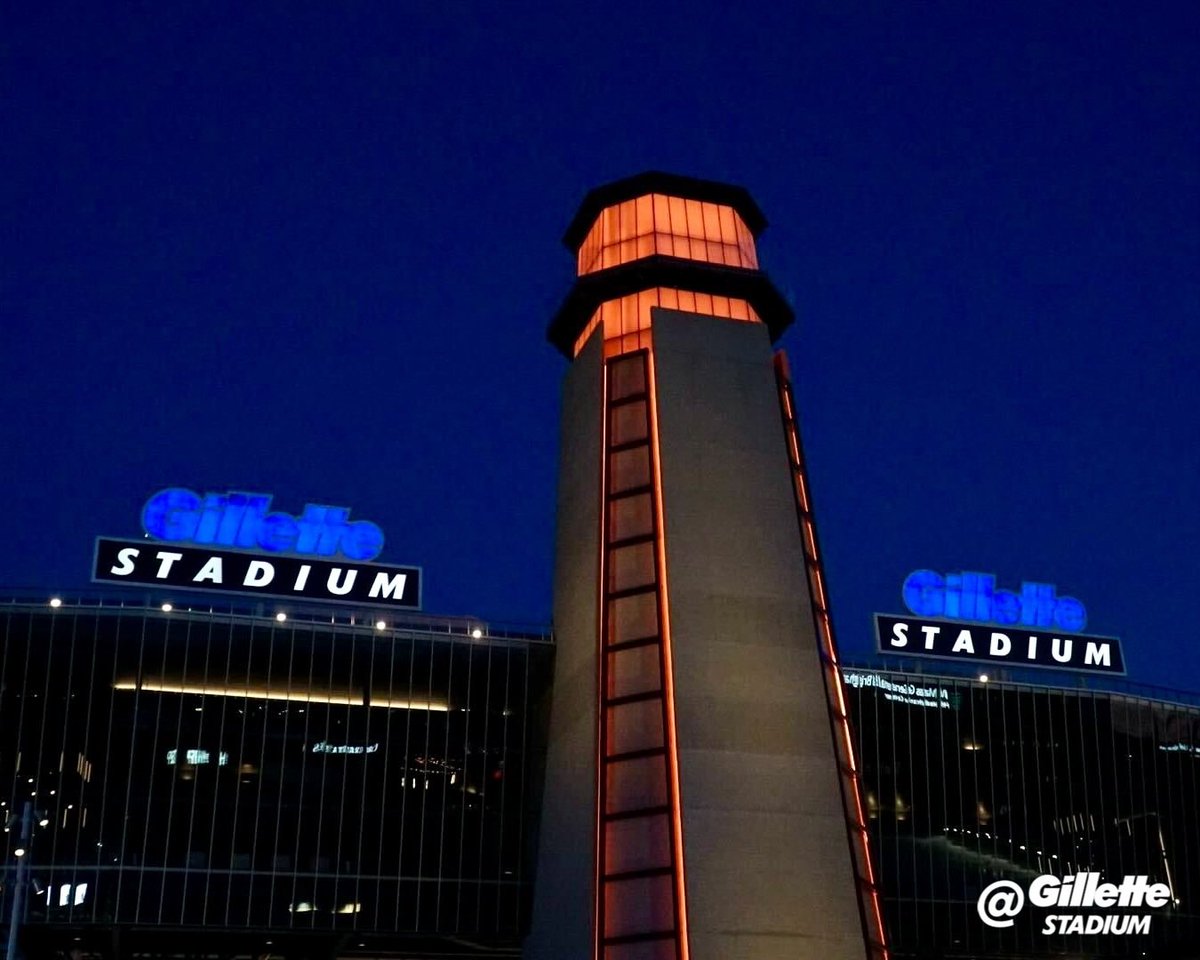 Gillette Stadium is lit up orange tonight for National EMS Awareness week, an annual celebration to recognize the work, dedication and professionalism of emergency medical service personnel. @BOSTON_EMS | #NationalEMSWeek