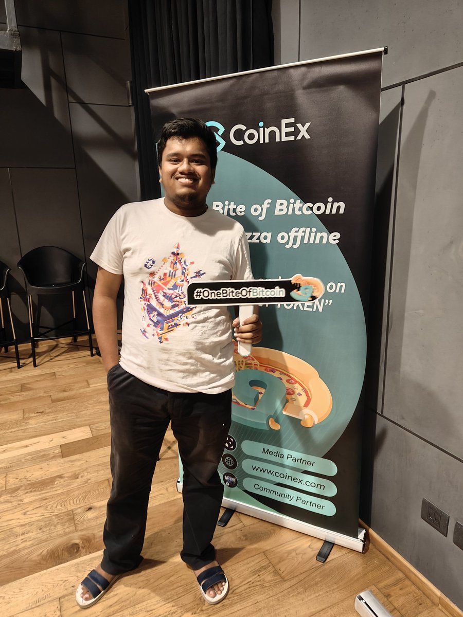 Sailesh2809's tweet photo. Attended #bitcoinpizzaday24 conducted by @coinexindia here at Madras House. It was a great event. Got to know what CoinEx Ecosystem could do to the #web3 community. I was greatly impressed by the Charity Efforts made by them. The pizza was great btw ๐ . WAGMI๐๐ https://t.co/nFVL116C1E
