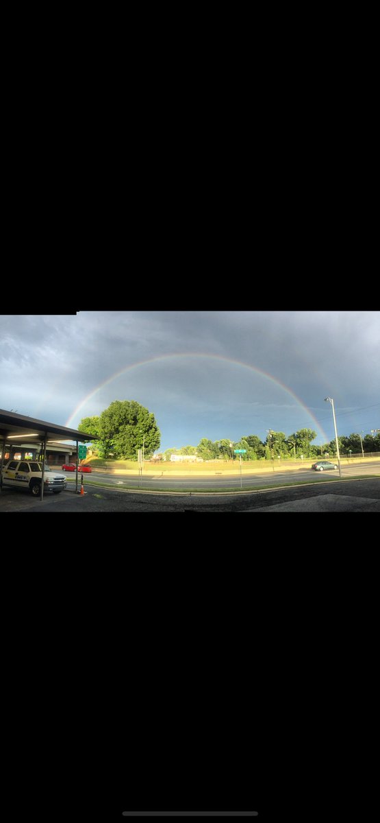 MrsPierce_'s tweet photo. What you see is a beautiful rainbow. 

What you don’t see is the night before I took this  photo was I ran hands down, one of the worst calls in my career. 

By the time I arrived at base, the storm had stopped and this was my view from the windshield of my unit. 🥹🕊️

#EMSweek https://t.co/X7lK3AtJUT