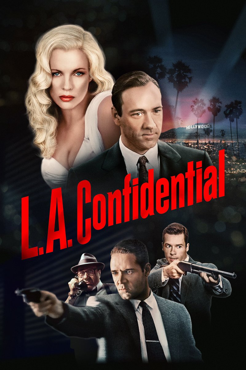 Was watching L.A. Confidential. A film that delivers in every way. #LAConfidential #CurtisHanson #KevinSpacey #RussellCrowe #GuyPearce #JamesCromwell #DavidStrathairn #KimBasinger #DannyDeVito