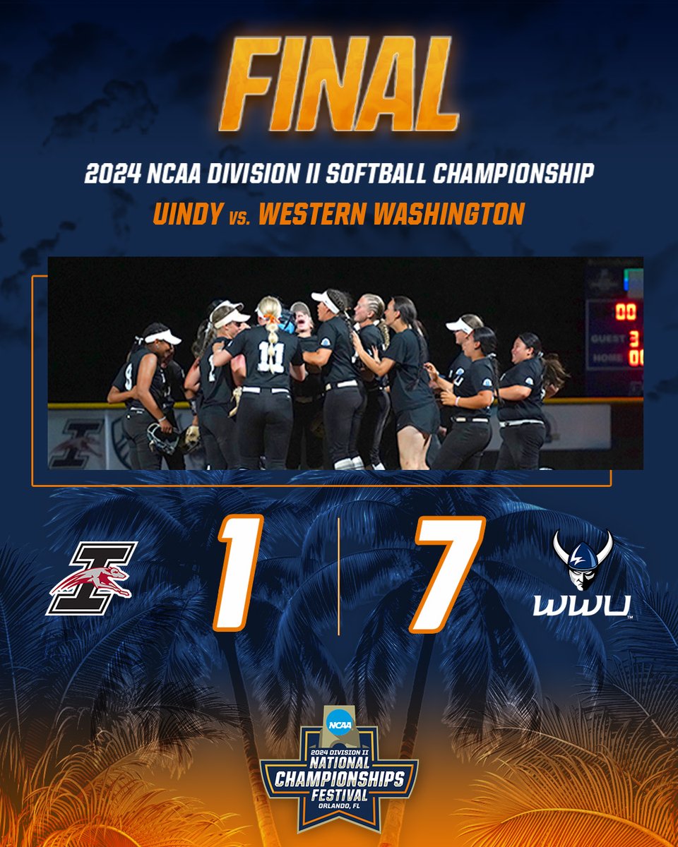 VIKINGS ARE IN!!! 🤩✨

@WWU_Softball defeated UIndy, 7-1 to advance to the #D2SB Championship series on Friday!!

#D2Festival