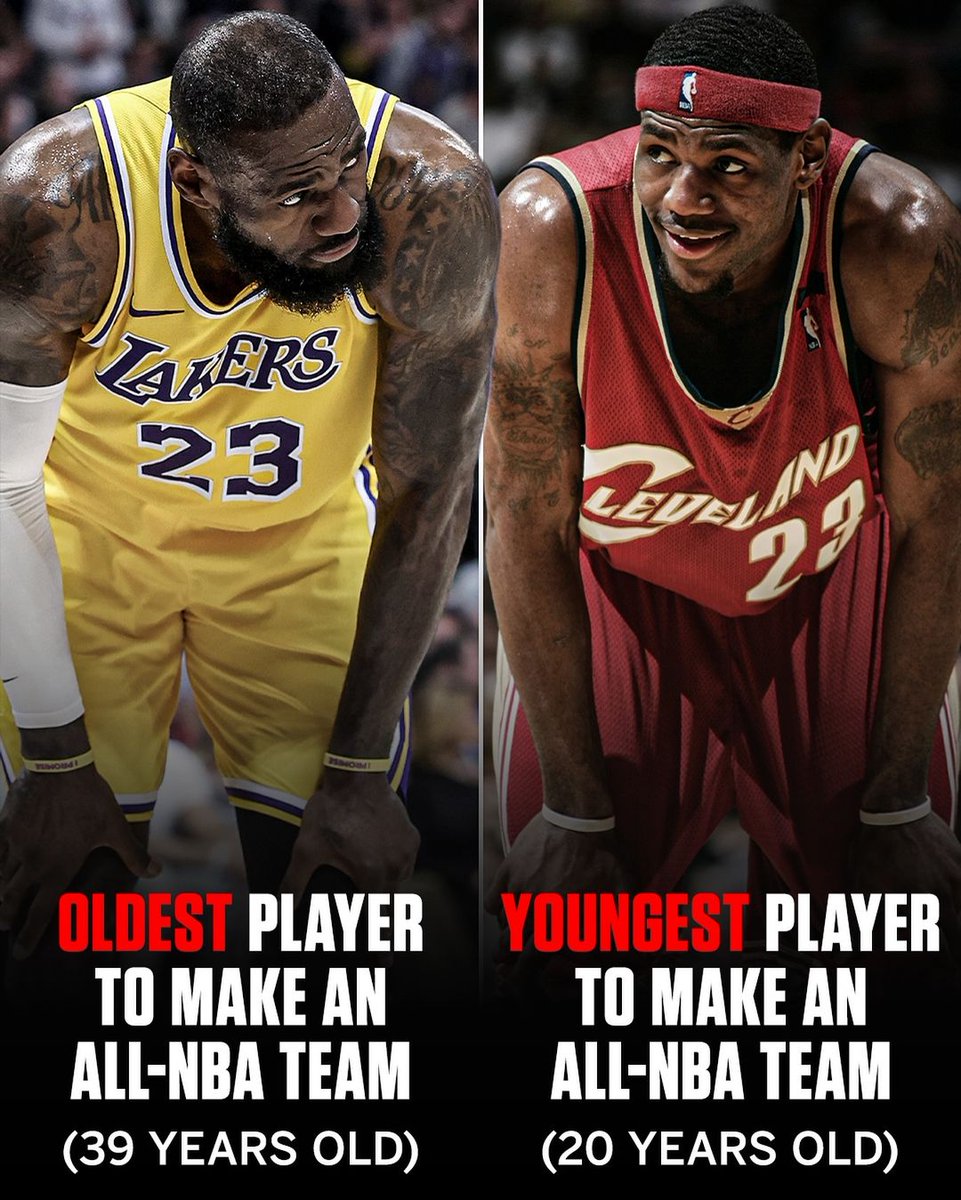LeBron is the both the oldest and youngest player to make an All-NBA team 🤯
