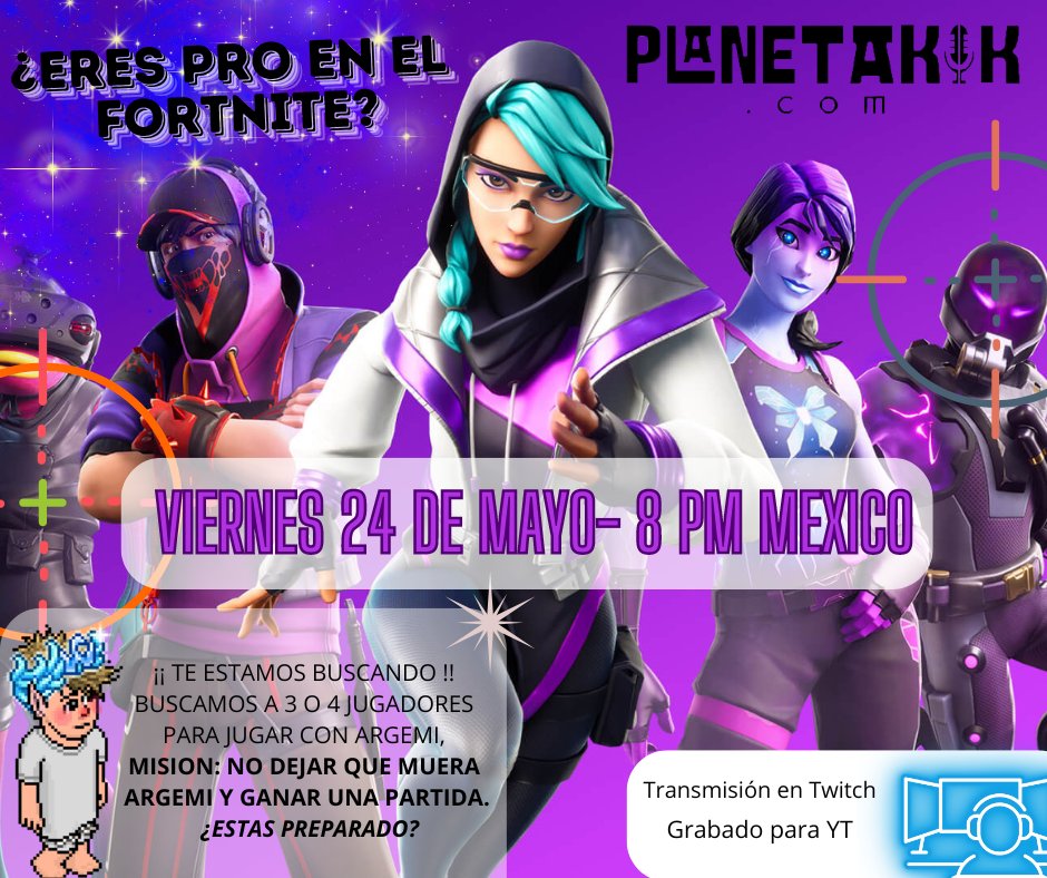 🤔 ¿ERES UN PRO EN EL FORTNITE? 🤔
     
📌 Únete a nuestro servidor de discord y habla con algún coordinador u administrador para participar, por dm! 
        
¿Están preparados? 🔆