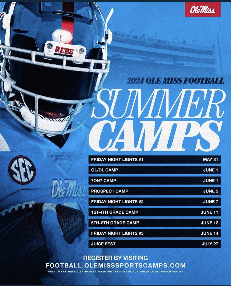 Blessed to receive a camp invite from Ole miss <a href="/CoachJames73/">Coach James</a> <a href="/PRPfootball_/">PRP Football</a> <a href="/Aspirationsgym/">C.Vaughn@Aspirations</a> <a href="/OleMissFB/">Ole Miss Football</a> <a href="/Lane_Kiffin/">Lane Kiffin</a>