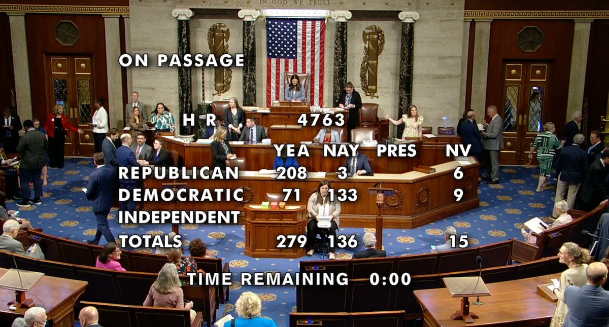 🇺🇸BREAKING: Crypto bill FIT21 passed by 279-136 vote in US House.