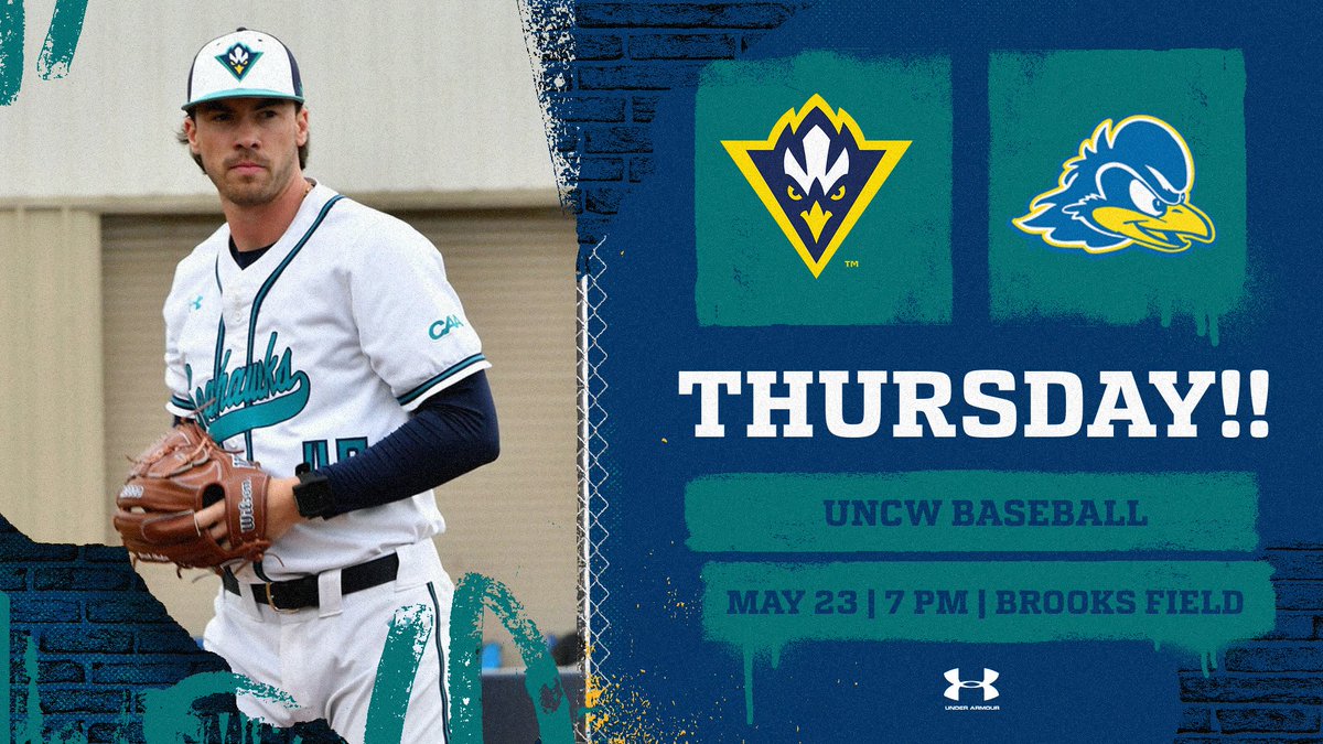 UNCWBaseball's tweet image. We'll be playing Delaware Thursday evening at 7 p.m. in the #caachamps tournament at Brooks Field.
Purchase tickets here: bit.ly/CAABaseTournam…