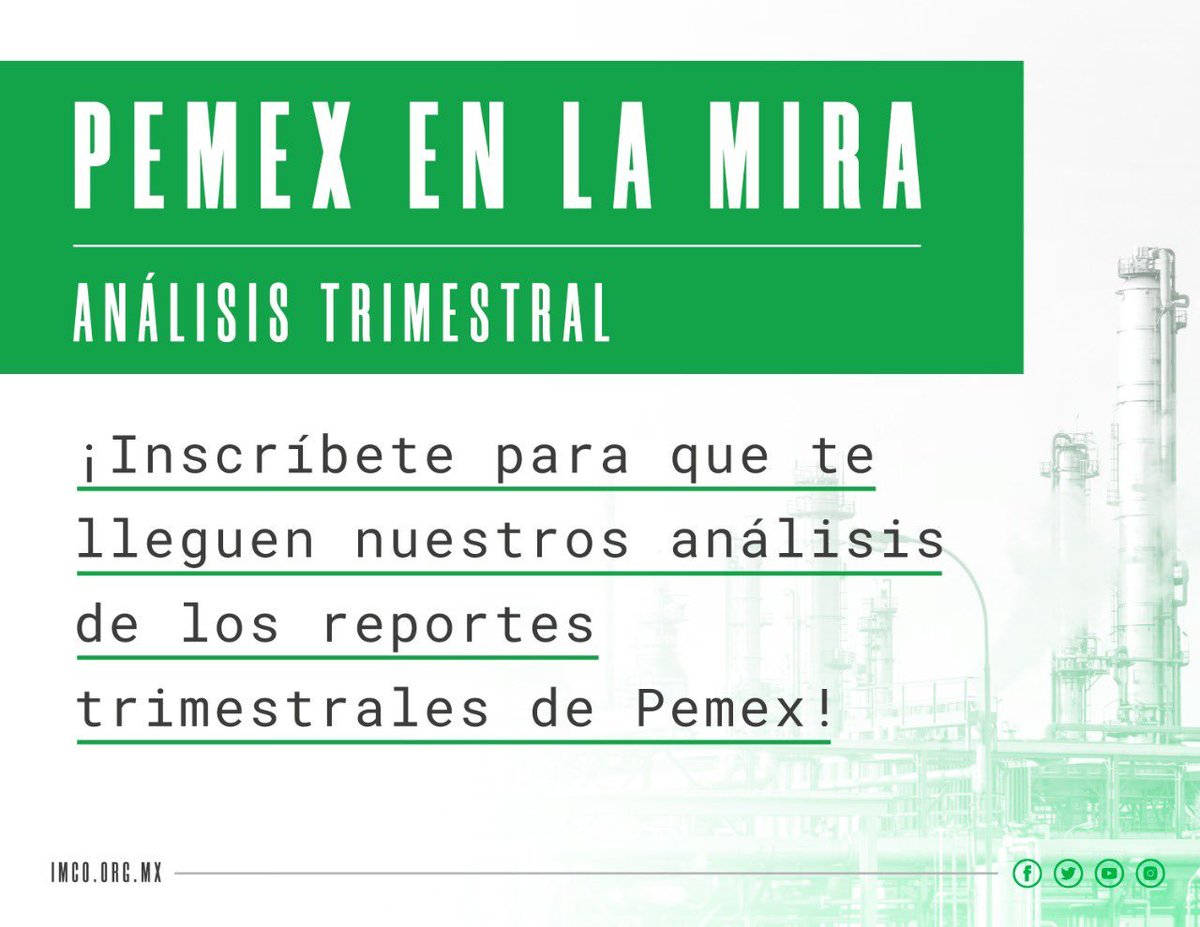 🟢Consulta más indicadores sobre la situación financiera y operativa de @Pemex en nuestro reporte. bit.ly/3yf1Yqc 📩 Suscríbete para recibir el informe: bit.ly/44oJmQA
