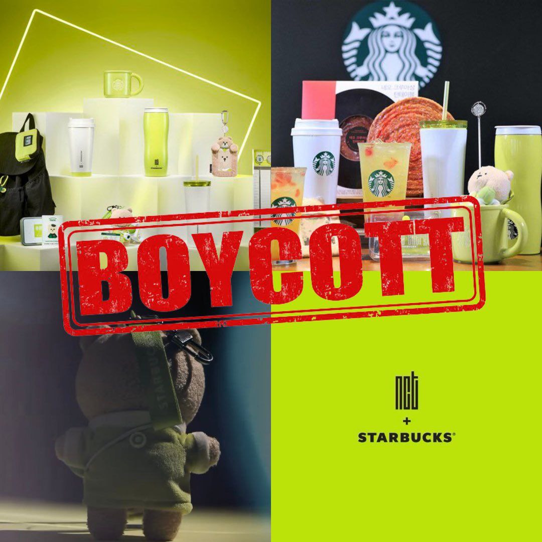 Hello SM Entertainment, 

We do NOT want WayV, NCT or any of your artists to associate or promote STARBUCKS or any companies that are financing a genocide in Palestine.

Please take note of our concerns.

<a href="/SMTOWNGLOBAL/">SMTOWN</a> <a href="/NCTsmtown/">NCT</a> <a href="/WayV_official/">WayV</a>
#SM_BOYCOTT_GENOCIDE