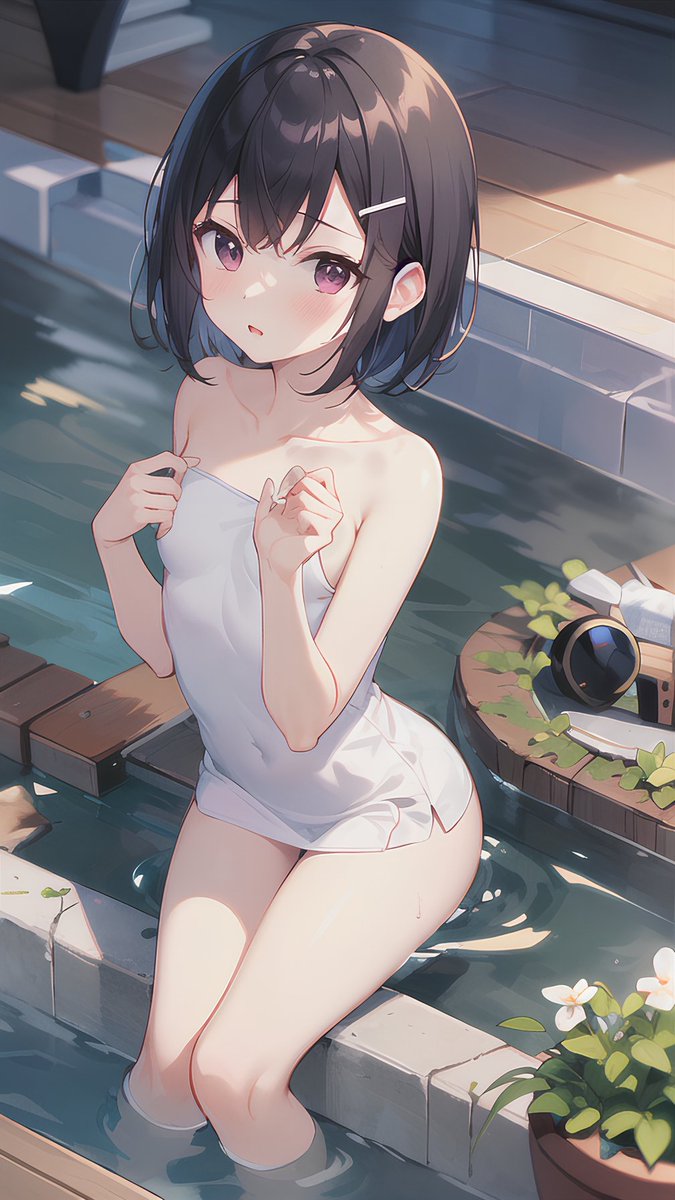 育生aiイラストアプリでプロンプトを1つずつ足していってみる。※そのほか設定は自動※

「バスタオル」追加

①パ〇チラ ②微乳 ③黒髪 ④照れ顔
⑤ショートヘア ⑥ヘアピン ⑦バスタオル

では、検証してみます
#育生AI #パンチラ
 #微乳 #黒髪 #照れ顔 #ショートヘア #ヘアピン #バスタオル