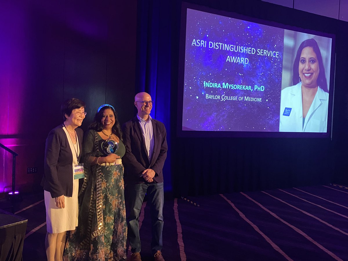 Special congratulations to our fearless leader <a href="/MysorekarLab/">Dr. Indira Mysorekar</a> for being chosen for the #ASRI2024 Distinguished Service Award!! I believe the exact words used were “infectious enthusiasm”, which is so apt. So happy to see all of her hard work being recognized. What a mentor! 👏🏻✨