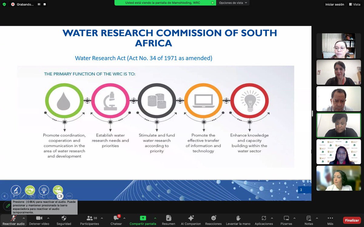 🇲🇽🤝🇿🇦 El día de hoy, en coordinación con @SEMARNAT_mx y @EmbaMexSud , se realizó una reunión virtual con @WaterResearchSA y el Ministerio de Ciencia e Innovación de #Sudáfrica. Durante el encuentro se dialogó sobre las #experiencias de ambas partes en la #investigacón e