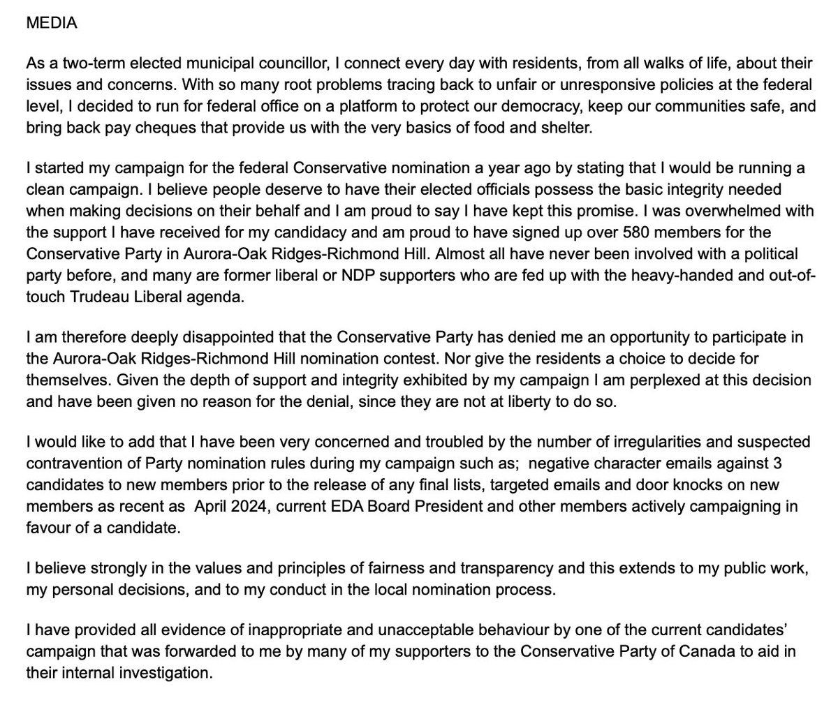 Rachel Gilliland Aurora Councillor tweet media