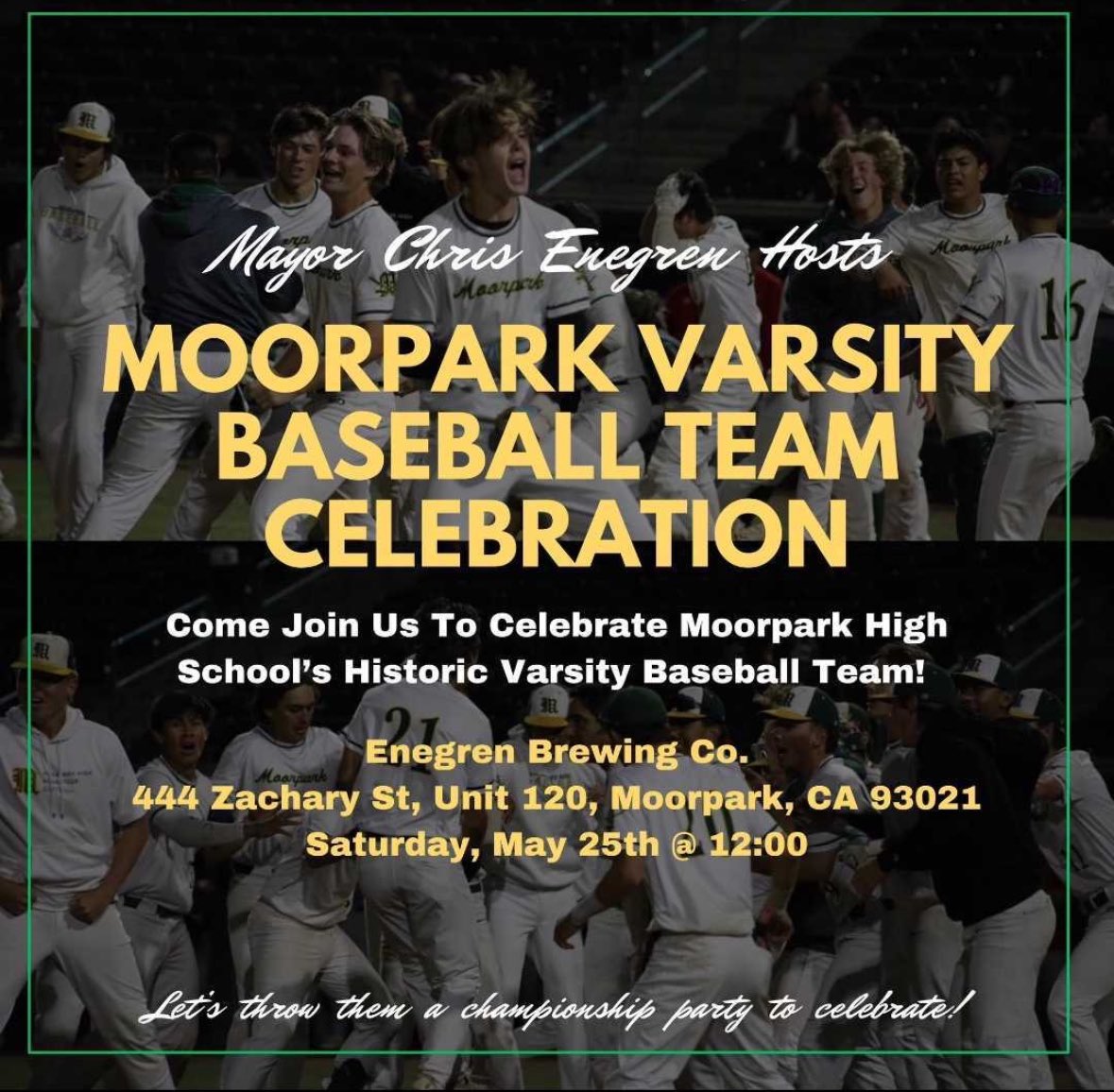 Moorpark Mayor Chris Enegren and @EnegrenBrewing come through for Musketeers baseball. #acornnewspaper #moorpark #craftbeer