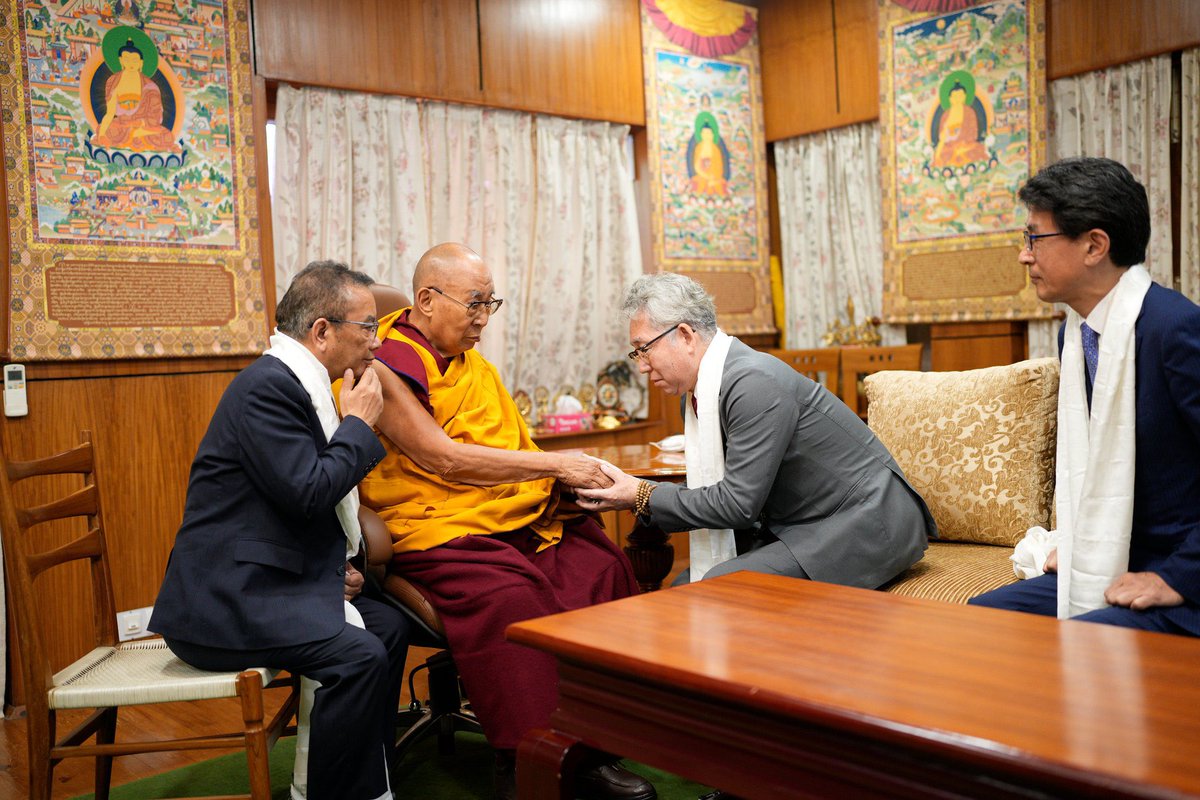 On 22 May 2024, His Holiness the 14th Dalai Lama met and interacted with a visiting Japanese delegation accompanied by Representative Dr Tsewang Gyalpo Arya from Office of Tibet-Japan at his residence in Dharamshala, HP, India.