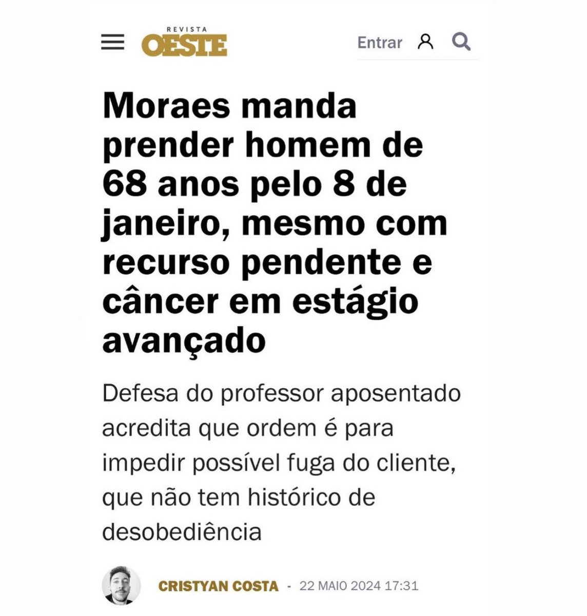 Absurdo e desumano!