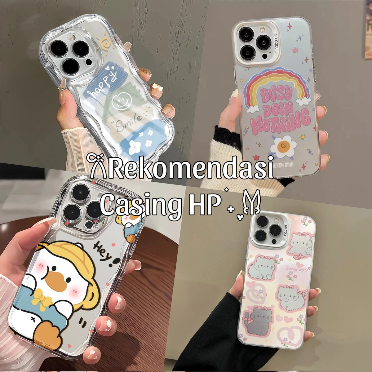 Rekomendasi Case HP gemas

for all types Samsung, Oppo, Iphone, redmi 🌻

- a thread