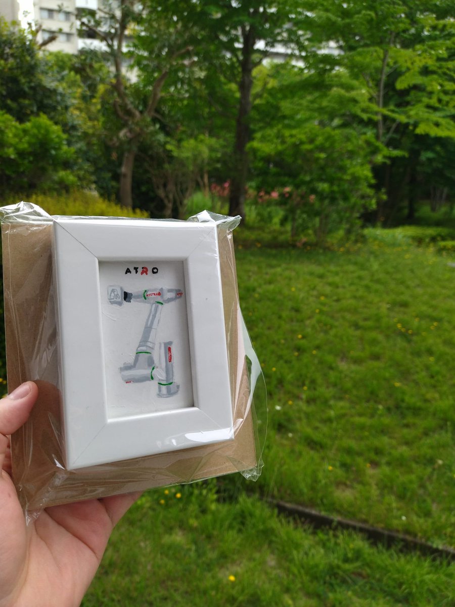 3threes2's tweet image. 妻からのプレゼント ずっと作業室にこの #ATRO ロボットのPoster貼ってたから、描いてくれました。
世界だった1つだけの ＃ATRO 絵。
#Beckhoff #TwinCAT3 #EtherCAT