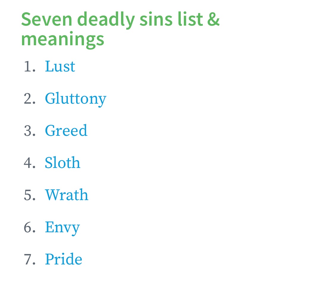 Did you ever notice that the seven deadly sins is basically just black culture?