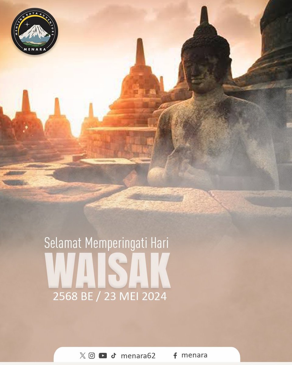 Selamat Memperingati Hari Raya Waisak
2568 BE | 23 Mei 2024

#HariWaisak
#SelamatHariWaisak
#waisak2024
#PencerahanBudha
#WaisakBlessings
#IndonesiaMaju
#menara62