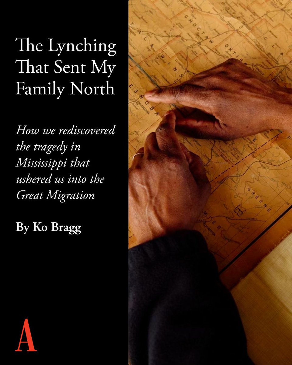 The Atlantic (@theatlantic) on Twitter photo “Following an act of brutality in 1888, my ancestors began the process of uprooting themselves.”
<a href="/keaux_/">ko “that’s it” bragg.</a> on how the lynching of an ancestor sparked her family’s exodus from the South—and what it means to return: theatln.tc/n6TNDy0v “Following an act of brutality in 1888, my ancestors began the process of uprooting themselves.”
<a href="/keaux_/">ko “that’s it” bragg.</a> on how the lynching of an ancestor sparked her family’s exodus from the South—and what it means to return: theatln.tc/n6TNDy0v