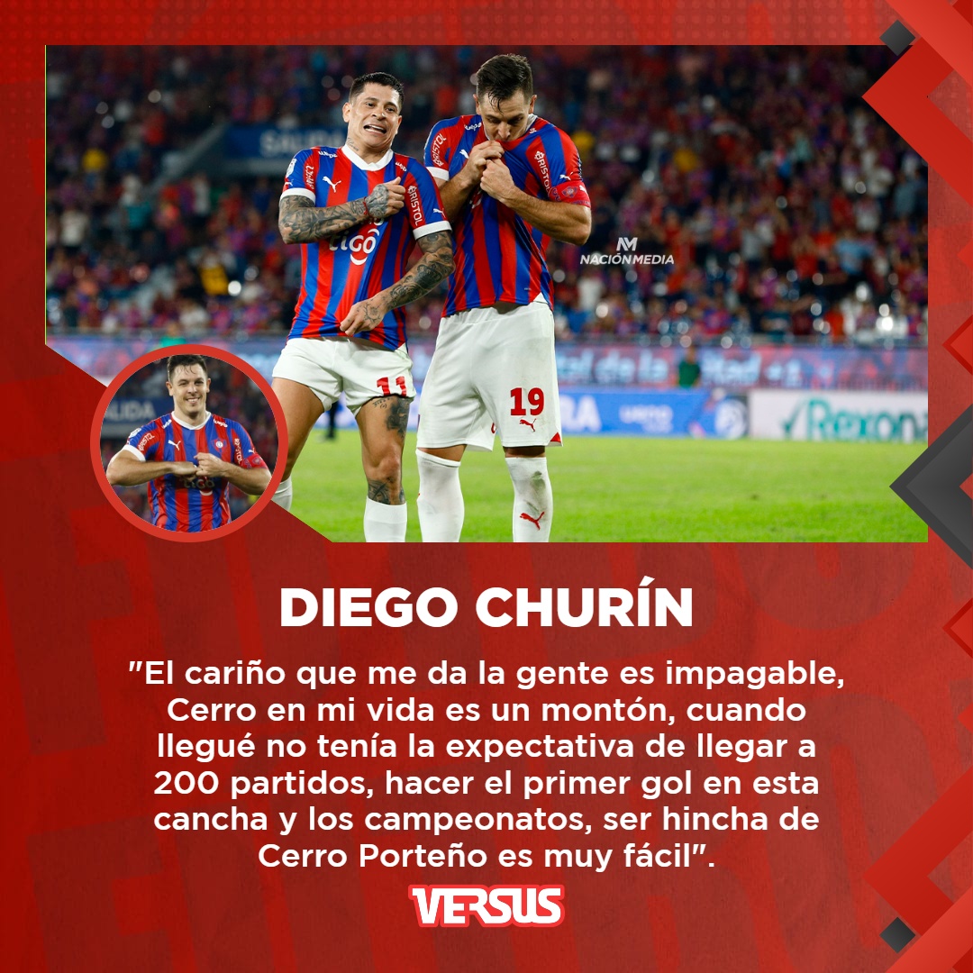 'SER HINCHA DE CERRO PORTEÑO ES MUY FÁCIL' Diego Churín se vio muy emocionado en el día donde llegó a los 2⃣0⃣0⃣ partidos con el Azulgrana y convirtió un nuevo tanto en el triunfo de su equipo y alcanzó los 69 tantos con el Ciclón.