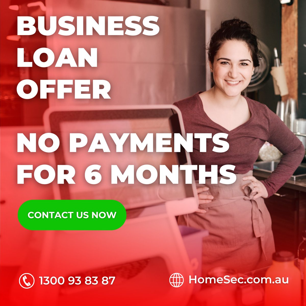 👌 NO PAYMENTS for up to 6 Months. This offer has become a massive winner for business owners.

Learn more:

📞 1300 93 83 87

🌐 HomeSec.com.au

#businessloans #smeloans #commercialloans #businesslending