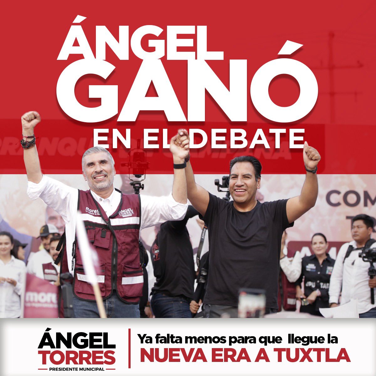 ramirezlalo_'s tweet photo. Me congratulo por el gran debate que dio @TorresAngelC , quien será el próximo presidente municipal de Tuxtla Gutiérrez.

¡Juntos cambiaremos el rostro de la capital chiapaneca! https://t.co/EMZZPUWJE8