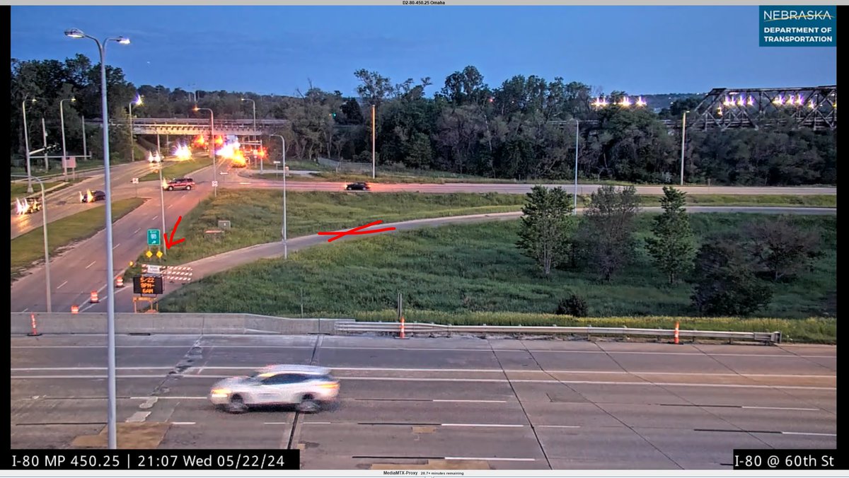 #Omaha Nighttime roadwork I-80 EB @ 60th Street. The right 2 lanes will be closed. The Entrance Ramp at 60th street will be closed. Please merge left in the area and reduce speed. 
new.511.nebraska.gov/event/NECARS5-…