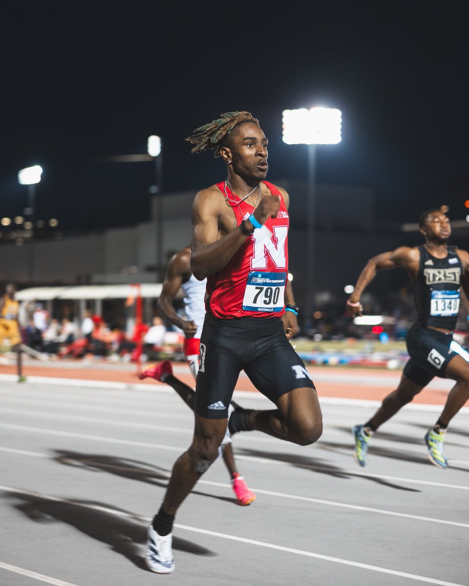 HuskerTFXC's tweet photo. What's one thing you can count on? Garrett Kaalund getting faster. 

He broke his own school record with a 20.47 in the 200m, sending him to Friday's quarterfinals!💥 https://t.co/ZTTOWJG9rf